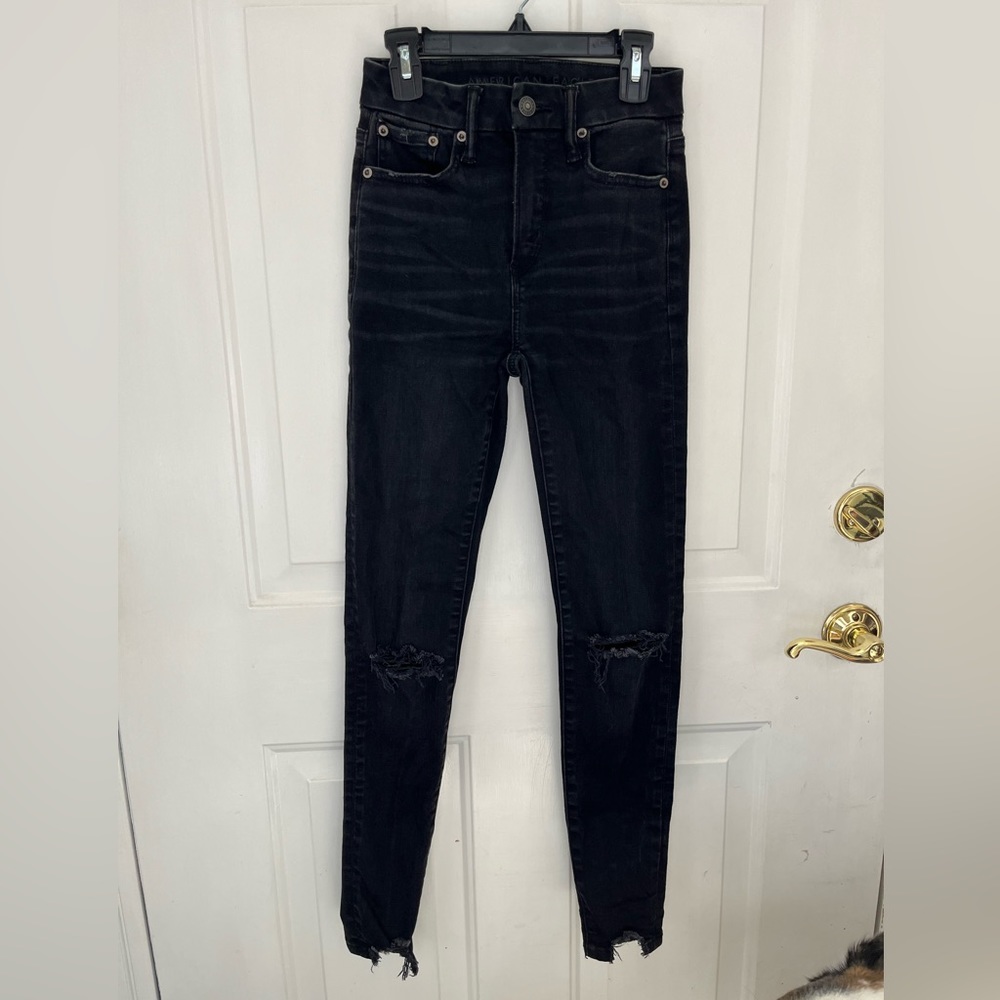 American Eagle: the Luxe Jean, black, size 00